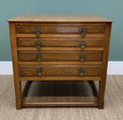 OAK FOUR DRAWER CANTEEN OF PLATE, containing a Mappin & Webb electroplated table service for