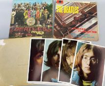 THREE BEATLES VINYL LPs, comprising Sgt. Pepper's, Please Please Me, and The Beatles (White Album)