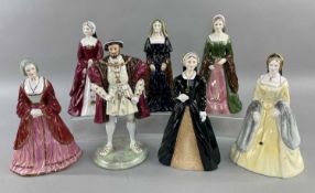 SET OF COALPORT HENRY VIII & WIVES BONE CHINA FIGURINES, Comments: Catherine Parr figure badly