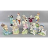 SET OF ELEVEN ROYAL WORCESTER 'MONTHS' BONE CHINA FIGURINES OF CHILDREN, including January, 3452