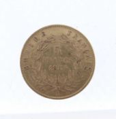 NAPOLEON III 5 FRANCS GOLD COIN, 1864, 1.6gms Provenance: deceased estate Carmarthenshire, consigned