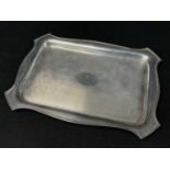 GEORGE V ENGINE TURNED SILVER TRAY, Chester 1930, with outset corners, approx. wt.13ozt, 31.3cms