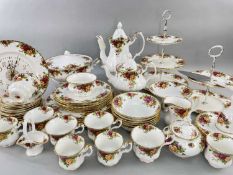 ROYAL ALBERT 'OLD COUNTRY ROSES' PATTERN TEA, COFFEE & DINNER SERVICE, including teapot, coffee pot,