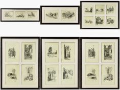 DAVID S. ANDREWS, prints - Cardiff Views circa 1930s, bookplates framed in groups (23)