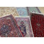 SIX MODERN ORIENTAL-STYLE RUGS, various sizes, largest 155 x 89cms (6)