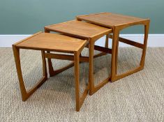 G-PLAN TEAK NEST OF TABLES, comprising three graduated side tables (3)Comments: water mark to