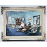 CHARLES CUNDALL RA RWS (1890-1971), oil on canvas - Chelsea Interior With the Artist's Wife, signed,