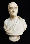 VICTORIAN PARIAN BUST OF WILLIAM GLADSTONE, after Morton Edwards for James Baker & Co., 32.5cms