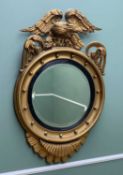 REGENCY-STYLE WALL MIRROR, later fitted with flat bevelled mirror plate, eagle surmount, with