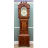 EARLY 19TH CENTURY SOUTH WALES WALNUT LONGCASE CLOCK, Meredith, Merthyr Tydfil, painted twelve