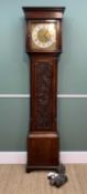 LATE 18TH CENTURY LANCASTER OAK 8-DAY LONGCASE CLOCK, William Parkinson, square hood, brass 11in