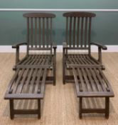 PAIR OF BARLOW TYRIE STEAMER CHAIRS, bearing maker's plaques