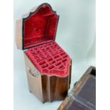 GEORGE III MAHOGANY KNIFE BOX, 19TH CENTURY WRITING SLOPE, GILT COLUMN TABLE LAMP, knife box with