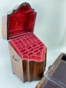 GEORGE III MAHOGANY KNIFE BOX, 19TH CENTURY WRITING SLOPE, GILT COLUMN TABLE LAMP, knife box with