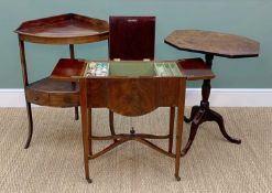 THREE 19TH CENTURY OCCASIONAL FURNITURE ITEMS, comprising Victorial walnut work box, with triple