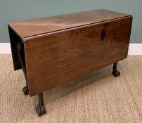 MID-18TH CENTURY MAHOGANY GATELEG DINING TABLE, possibly Irish, rectangular drop-flap top on