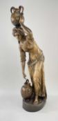 GOLDSCHEIDER POTTERY FIGURE OF EASTERN WATER CARRIER, signed in the base 'Polter', impressed mark