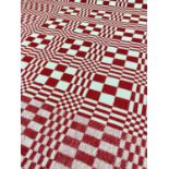 WELSH WOOLLEN 'TAPESTRY' BLANKET, red and white, 178 x 229cmCondition Report:The blanket is two