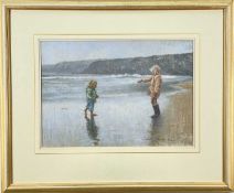 PETER CHRISTIAN RASMUSSEN (Danish, b. 1927) pastel - A Helping Hand, signed, 33 x 47.5cms