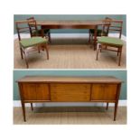 MID-CENTURY TEAK DINING SUITE, possibly A.H. MacIntosh or A. Younger, comprising sideboard with