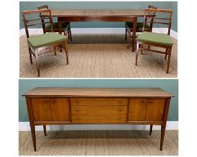 MID-CENTURY TEAK DINING SUITE, possibly A.H. MacIntosh or A. Younger, comprising sideboard with