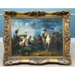 AFTER FRANCOIS GERARD oil on canvas - The Battle of Austerlitz, in Victorian-style frame, 90 x