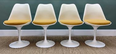 SET OF FOUR 'TULIP' CHAIRS AFTER A DESIGN BY EEROS SAARINEN FOR ARCANA, with fixed cushions on