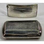 CALLING CARD CASE & A POSSIBLY FRENCH SNUFF BOX, the case slightly curved, hallmarked Birmingham