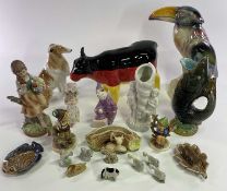 BOXED WADE WHIMSIES & OTHER PRODUCTS, Hummel and other figurines, Jema lustre bird and other