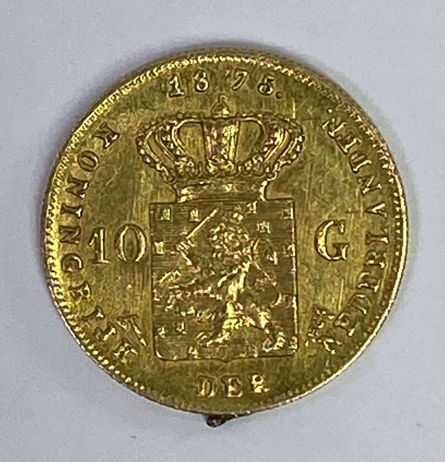 KING WILLEM 10 GUILDERS GOLD COIN, dated 1875, 6.7grms - Image 2 of 2