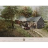 DON BRECON limited edition print (121/750) - steam locomotive, blind studio stamped, signed in