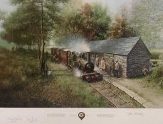 DON BRECON limited edition print (121/750) - steam locomotive, blind studio stamped, signed in