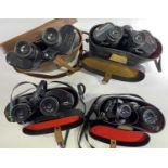 CASED PAIRS OF FIELD GLASSES/BINOCULARS (4) - to include Omega 10 x 50, Commodore 10 x 50, Chinon 10