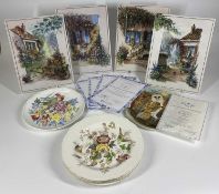 BRADEX PORCELAIN WALL PLAQUES (4) and a quantity of collector's plates, 26.5 x 24.5cms the plaques