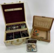 TWO VINTAGE JEWELLERY CASES with quality contents of both vintage and contemporary jewellery,
