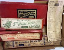BRITAINS SOLDIERS EMPTY BOXES (5) along with two lids, late 19th/early 20th century comprising