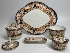 CAULDON LTD BONE CHINA DRESSING TABLE SET WITH TRAY - decorated Imari style with gilt