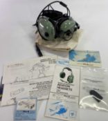 DAVID CLARK AVIATION HEAD SET - Model No H10/60 with associated paperwork, windscreen microphone and