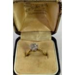 18CT GOLD SOLITAIRE DIAMOND RING, diamond estimate 1.23 carats, hallmarked 750 with date mark for