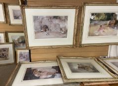 WILLIAM RUSSELL FLINT limited edition coloured prints (15) the majority from editions of (650 and