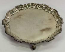 GEORGE VI SILVER CALLING CARD TRAY, London 1836, makers stamp J.S.S, 20.5cms across, having a shaped