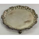 GEORGE VI SILVER CALLING CARD TRAY, London 1836, makers stamp J.S.S, 20.5cms across, having a shaped