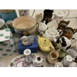 VICTORIAN & LATER POTTERY & OTHER COLLECTABLES GROUP to include bedroom wash jugs, dressing table