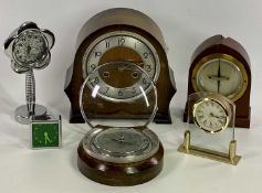 VINTAGE & LATER CLOCKS & BAROMETERS - a mixed group to include an unusual mahogany cased G P O