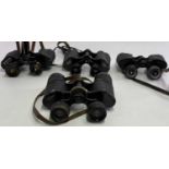 CASED BINOCULARS - 4 pairs by various makers including Karl Zeiss Jena, Silvarem 6 x 30s, set of 8 x