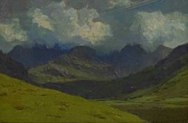 DAVID WOODFORD mixed media? - 'Study of Nant Ffrancon 1987', signed, 12 x 18cms