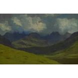 DAVID WOODFORD mixed media? - 'Study of Nant Ffrancon 1987', signed, 12 x 18cms