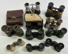 OPERA GLASSES - a mixed collection of 10 sets to include a French set stamped 'The international