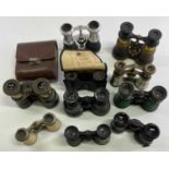 OPERA GLASSES - a mixed collection of 10 sets to include a French set stamped 'The international
