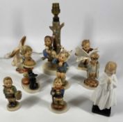 HUMMEL PORCELAIN FIGURINES (7), Royal Doulton Bedtime HN 1978 and a Sylvac lop eared bunny